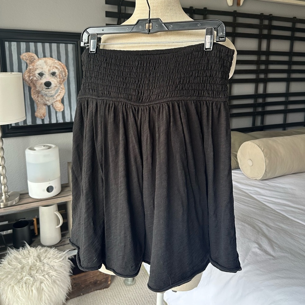 ATM Black Smocked Waist Skirt, size XL